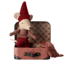 Christmas mouse, baby in suitcase